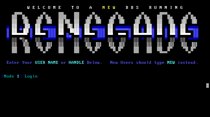Renegade BBS Login Screen