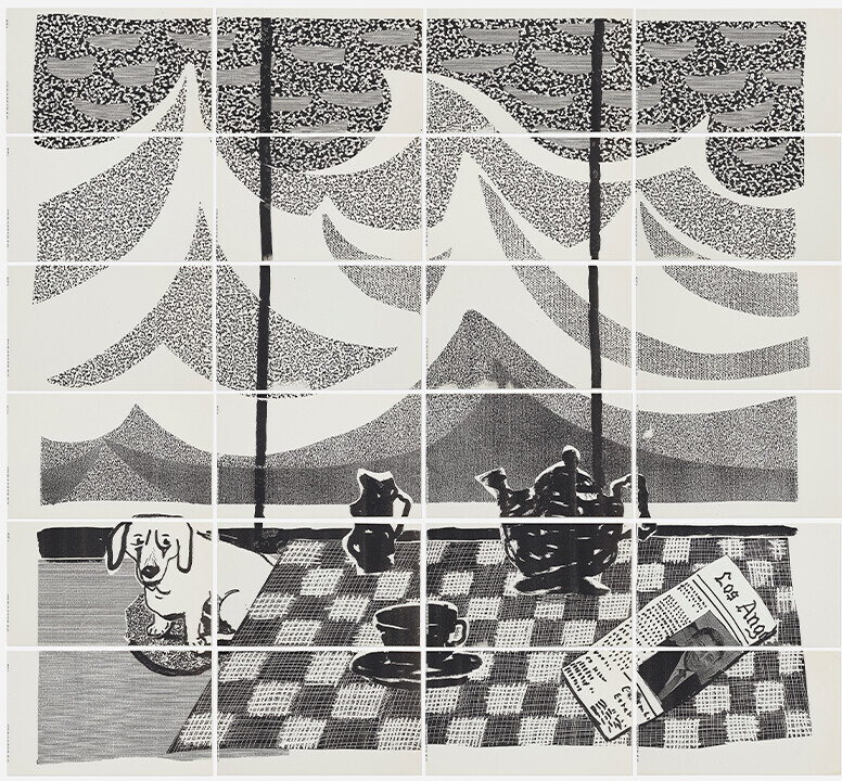David Hockney Breakfast with Stanley in Malibu