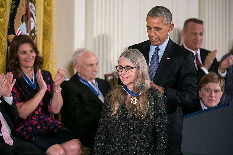 Margaret Hamilton receiving the Presidential Medal of Freedom from President Obama